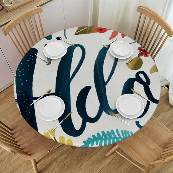PIKWEEK Hello Brush Lettering Tablecloths White