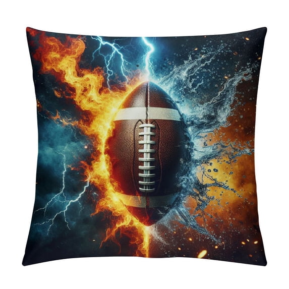 Wuche  Home Décor Super Soft Short Plush Square Throw Pillow Case Sofa Cushion Cover with Invisible Zipper  Insert- Football Theme Multiple specifications