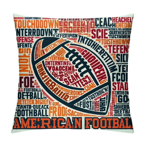 PIKWEEK Hopyeer Rustic Vintage Pillow Cover Funny Quote American&nbsp;Football Rugger Retro Spotted Board Design Cotton Linen Throw Pillow Case Sport Father Multiple specifications