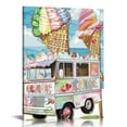 thumbnail image 1 of PIKWEEK Ice Cream Printed Canvas Wall Art, Perfect for Home Decor, Gifts &amp; Keepsakes, Ready to Hang &nbsp;12*16in/16*20in, 1 of 5