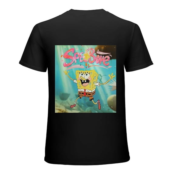 PIKWEEK Interesting SpongeBob SquarePants pictures by Patrick and Gary, shirt design art display, T-shirt children's gift casual breathable men, women, boys and girls Black