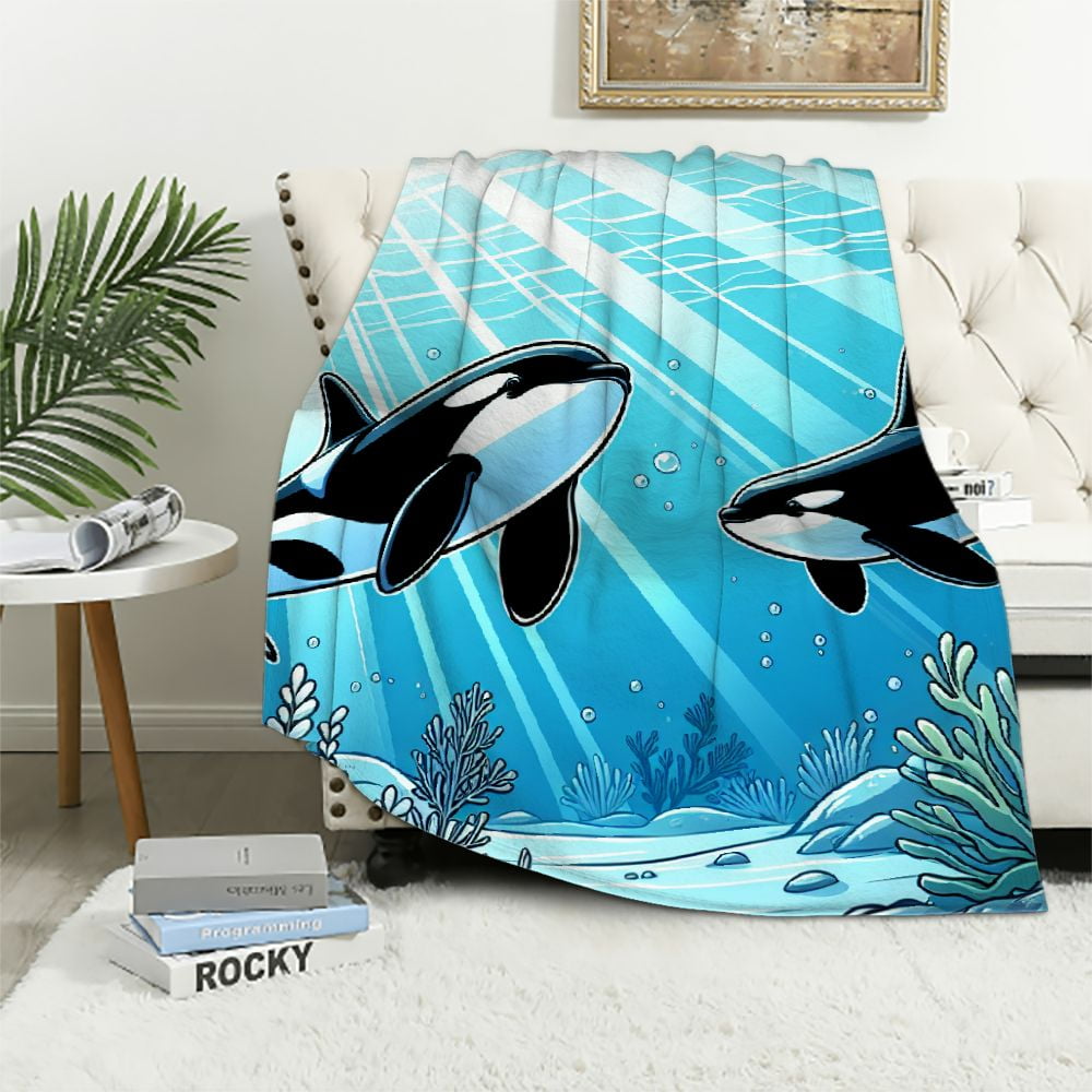 BIGGER BLANKET Ctom Orcas Throw Blankets Add Your - View #4