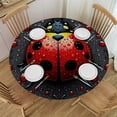 thumbnail image 1 of PIKWEEK  Ladybugs Round Fitted Tablecloth Elastic Edge Waterproof Oil-Proof Table Cover Stain-Resistant Table Cloth Fits Round Tables, 1 of 7