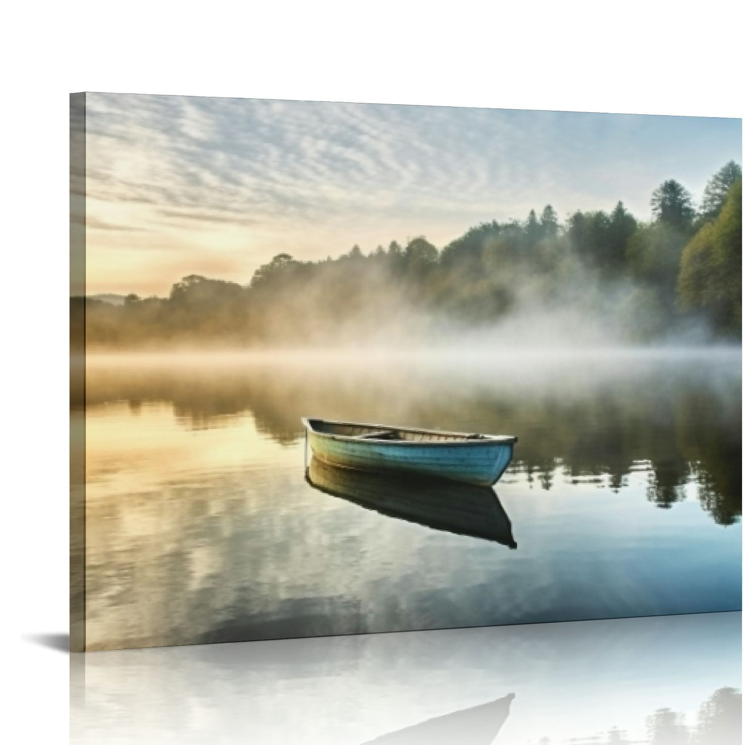 PIKWEEK Lake Landscape Wall Art Canvas: Modern Nature Picture Painting ...
