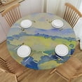 thumbnail image 1 of PIKWEEK Landscape Fitted Tablecloth Round Painting Round Table Covers, Stretchable Elastic Tablecloths Fit Outdoor/Indoor Tables, 1 of 7