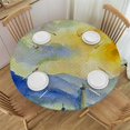 thumbnail image 1 of PIKWEEK Landscape Tablecloth with Elastic Edge, Painting Round Table Covers, Stretchable Elastic Tablecloths Fit Outdoor/Indoor Tables, 1 of 7
