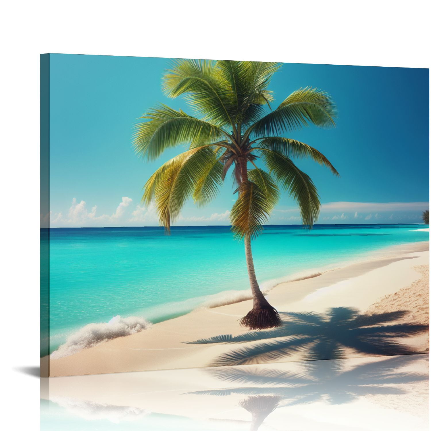 PIKWEEK -Large Canvas Wall Art Summer Ocean Waves Coconut Trees on ...