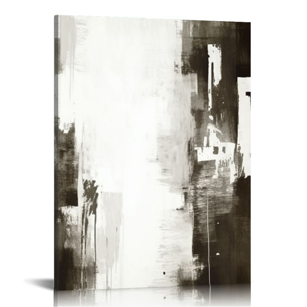 PIKWEEK Large Neutral Canvas Wall Art Abstract Painting Framed