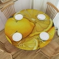 thumbnail image 1 of Wuche  Lemon Fruit Round Fitted Tablecloth, Yellow Elastic Tablecloth for Round Tables, Waterproof Table Cover, 1 of 7