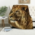 thumbnail image 1 of PIKWEEK Lion Blanket Comfort Warmth Blanket for Couch Bed Chair Office Sofa, 1 of 6
