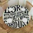 thumbnail image 1 of PIKWEEK  Love God Fitted Round Table Cloth Christian Verse Bible Quote Encourage Lettering Motivational Quote Elastic Stretch Tablecloth, 1 of 7