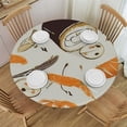 thumbnail image 1 of PIKWEEK Lovely Sushi Pattern Round Fitted Tablecloth, Sushi Elastic Tablecloth for Round Tables, Waterproof Table Cover, 1 of 7