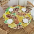 thumbnail image 1 of PIKWEEK Magenta Fitable Fitted Round Table Cover with Elastic Feathers Boho Pattern Repeating Round Fitted Tablecloth Elastic Edge Design Table Cover Abstract Tables, 1 of 7