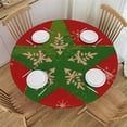thumbnail image 1 of PIKWEEK Merry Christmas Fitted Round Tablecloth with Elastic Edge Waterproof Table Cover Christmas Table Cloths Modern Tables Decoration for Dining Table,Picnic,Party, 1 of 7
