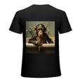 thumbnail image 1 of PIKWEEK Monkeys in the bathtub, fun gorillas, designed shirts, artistic displays, T-shirts, lover gifts, casual and breathable men, women, boys, girls, children Black, 1 of 4