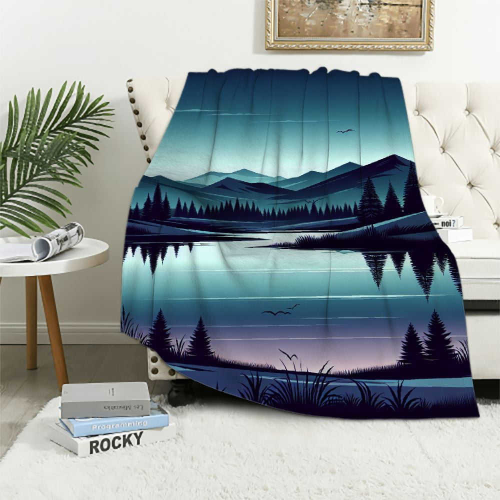 Cozy Forest Throw Blanket Sherpa Comfort