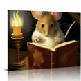thumbnail image 1 of PIKWEEK Mouse Reading Book, Wall Decor Sticker Decal, Kids Room, Classroom, Home, Bedroom, Bookcase, Book Lover, of Mice and Men, Children, Adorable, (Mouse Reading Book), 1 of 5
