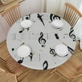 thumbnail image 1 of PIKWEEK  Music Note Fitted Round Tablecloth with Elastic Edge Waterproof Table Cover Music Table Cloths Modern Tables Decoration for Dining Table,Picnic,Party, 1 of 7