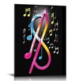 thumbnail image 1 of PIKWEEK  - Music Wall Art Modern Musical Note Canvas Prints Stretched and Framed Beautiful Notes Beating on Staff Picture Decor Artwork for Party Home Living Room Bedroom Ready to Hang 16x20 in, 1 of 4