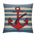 thumbnail image 1 of PIKWEEK  Nautical Anchor Throw Pillow Covers  Navy Blue Stripes with Red Ocean Sea Sailing Coastal Beach Outdoor Decor Waist Cases Pillowslip,, 1 of 5
