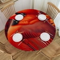 thumbnail image 1 of PIKWEEK  Nautural Bird Round Fitted Tablecloth with Elastic Edge  Fitted Table Cloth for Round Table Circular Table Cover Waterproof Wipeable Round Elastic Table Cloth, 1 of 7