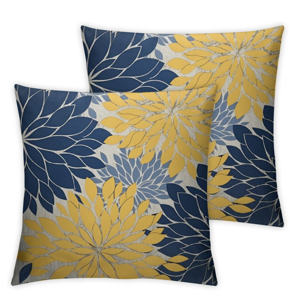 Navy And Yellow Throw Pillows