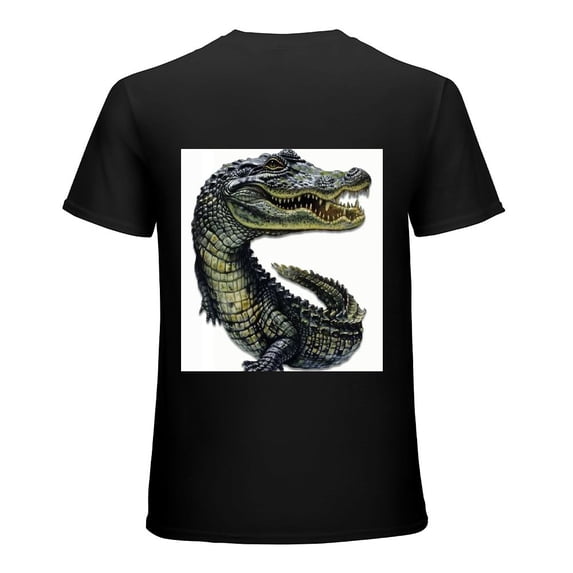 PIKWEEK New Orleans crocodile jewelry Florida crocodile souvenir, shirt design art display, T-shirt children's gift casual breathable men, women, boys and girls Black