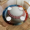 thumbnail image 1 of PIKWEEK Oil Painting Baseball Round Fitted Tablecloth  Fitted Table Cloth for Round Table Waterproof Wipeable Round Elastic Table Cloth Circular Table Cover with Elastic Edge, 1 of 7