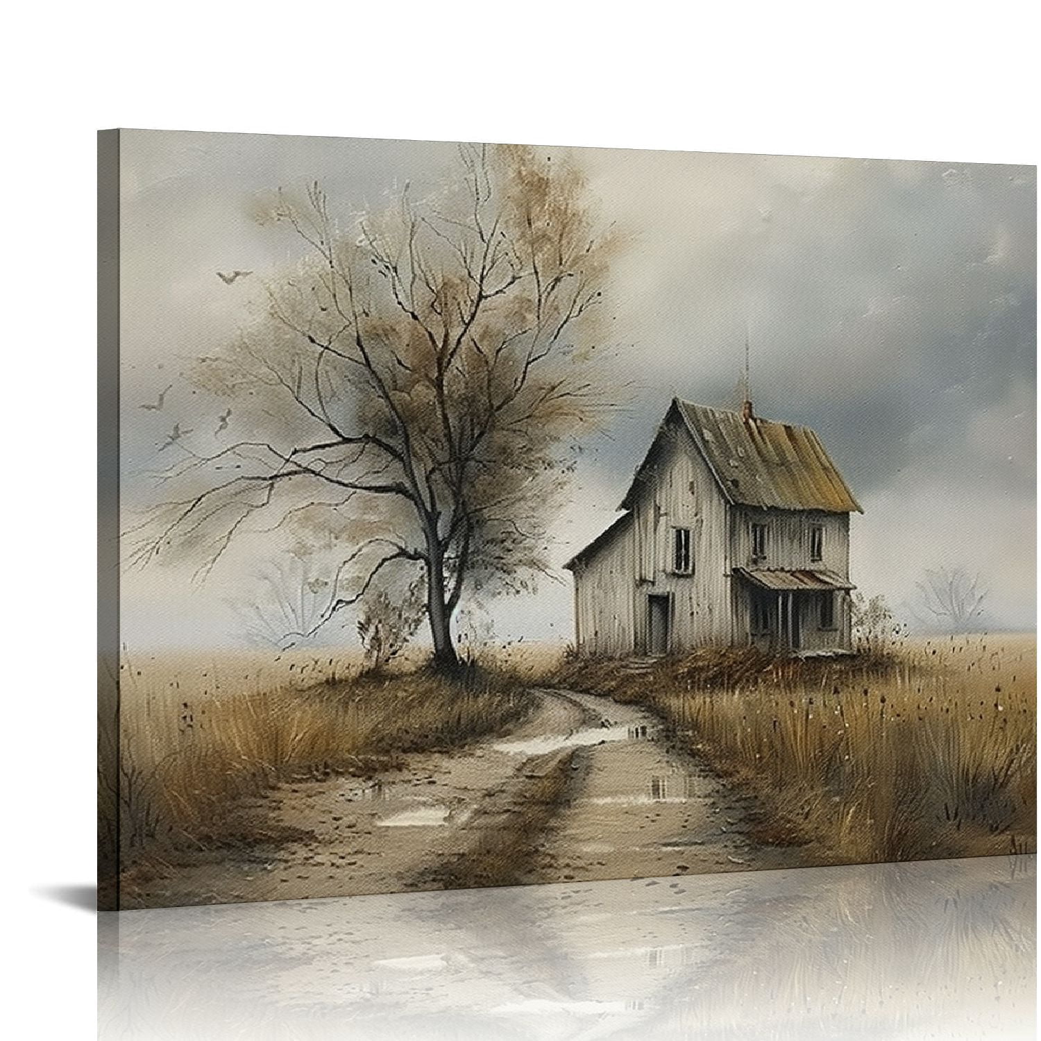 PIKWEEK Old Barn Pictures Wall Decor Vintage Farmhouse Canvas Wall Art ...
