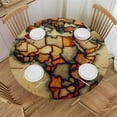 thumbnail image 1 of Wuche Old Map of The World Texture Round Fitted Tablecloth Elastic Edge Waterproof Oil-Proof Table Cover Stain-Resistant Table Cloth Fits Round Tables, 1 of 7