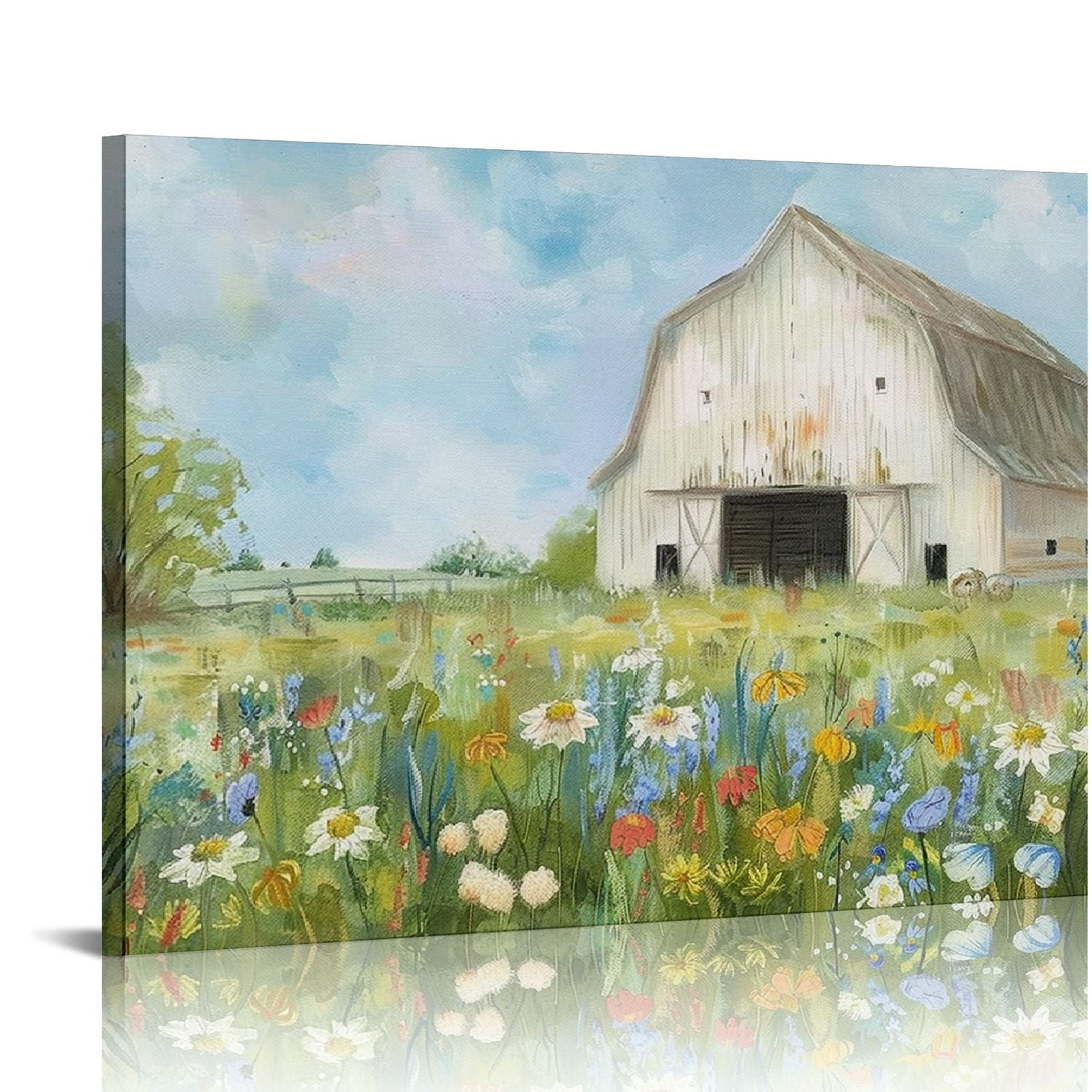 PIKWEEK Old barn Pictures Wall Art, Rustic Farmhouse Wall Decor for ...