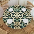thumbnail image 1 of PIKWEEK Outdoor Fitted Luxury Jacquard Lucky Round Tablecloth White, 1 of 8
