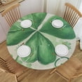 thumbnail image 1 of PIKWEEK Outdoor Fitted St Patricks Day Lucky Shamrock Clover Green Happy Spring St. Patrick’s Day Round Tablecloth White, 1 of 8