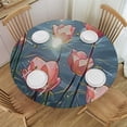 thumbnail image 1 of PIKWEEK Outdoor Fitted Tulip Aesthetic Nature Round Tablecloth White, 1 of 8