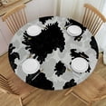 thumbnail image 1 of PIKWEEK Outdoor Picnic Camping and Indoor Kitchen Dining Party Texture Repeating Graphic Monochrome Skin Pattern Seamless Snow Leopard Abstract Round Tablecloth White, 1 of 8