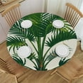 thumbnail image 1 of PIKWEEK Palm Leaves Round Tablecloth for Picnic Dining Kitchen Farmhouse White, 1 of 8