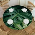 thumbnail image 1 of PIKWEEK Palm Leaves with Lush Branches and Leaves Full Width Single-Sided Printing Round Tablecloth White, 1 of 8