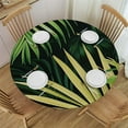 thumbnail image 1 of PIKWEEK Palm Leaves with Lush Branches and Leaves Waterproof Round Tablecloth White, 1 of 8