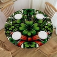thumbnail image 1 of PIKWEEK Patchwork St.Patrick's Day with Clover, Round Tablecloth Waterproof Anti-Shrink Soft Polyester Table Cloth Washable Table Cover for Banquet Home Indoor or Outdoor, 1 of 7