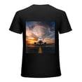 thumbnail image 1 of PIKWEEK  Pictures of airplanes at sunset, artwork of airplanes in the sky, design of shirt art display, outer space T-shirt gifts for casual and breathable men, women, boys, girls Black, 1 of 4