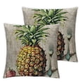 thumbnail image 1 of PIKWEEK Pillow Covers Summer Colorful Fresh Pineapple Tropical Fruit Cotton  Throw Pillow Case Cushion Cover Outdoor Home Couch Decorative Set of 2 Multiple specifications, 1 of 7