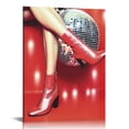 thumbnail image 1 of PIKWEEK  Pink Cowboy Boots Wall Art Cute Cartoon Music Posters Poker Aesthetics Posters Retro Disco Ball Girl Wall Paintings Dormitory Apartment Canvas, 1 of 5