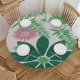 thumbnail image 1 of PIKWEEK  Pink Flamingo Round Table Cloth Cover Flowers Leaves Tropical Green Tablecloth for Indoor Outdoor Picnic Party  Round Tables, 1 of 7