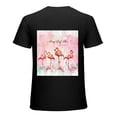 thumbnail image 1 of Wuche Pink flamingo, shirt design art display, T-shirt children's gift casual breathable men, women, boys and girls Black, 1 of 4