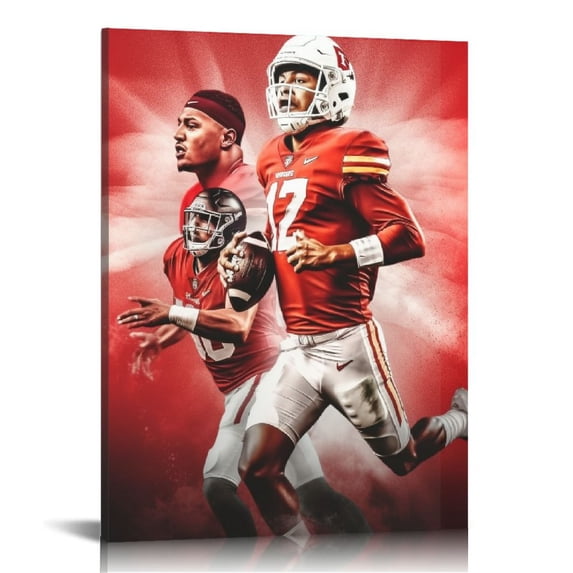 PIKWEEK Posters football Canvas Poster Canvas Poster Wall Art Decor Print Picture Paintings for Living Room Bedroom Decoration 16x20 in
