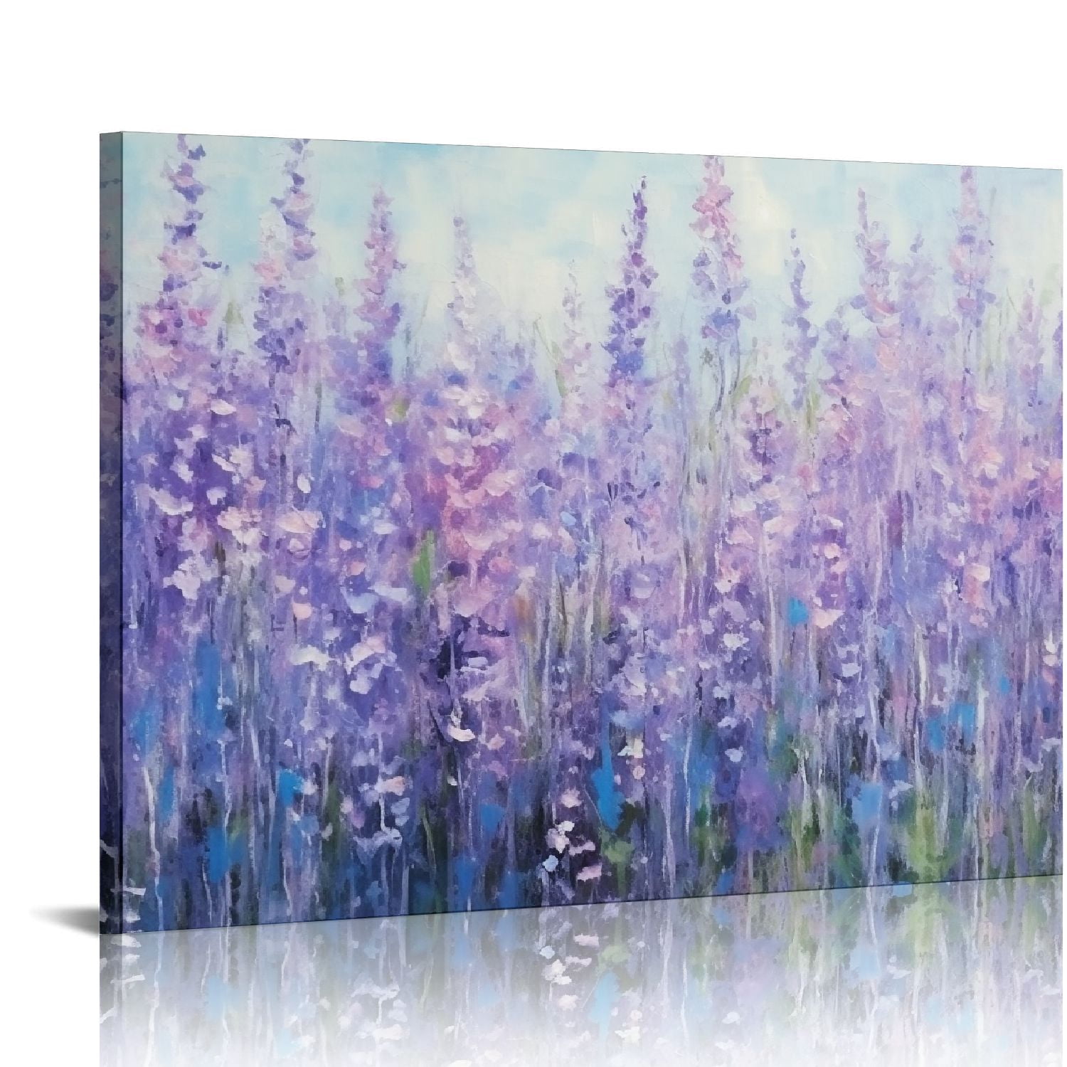PIKWEEK Purple Wall Art Abstract Lavender Decor Blossom Flower Painting ...