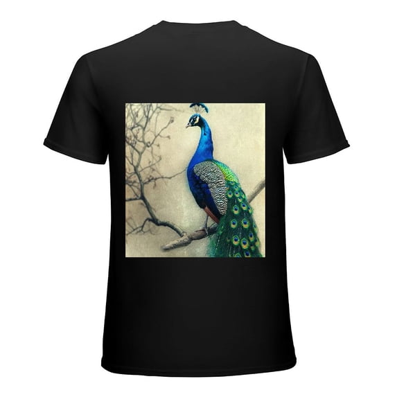 PIKWEEK Purple peacock oil painting artwork, design shirt, art display, T-shirt lover gift casual breathable men, women, boys, girls, children