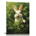 thumbnail image 1 of PIKWEEK  Rabbit Cartoon Oil Painting, Cute Rabbit Poster, Kids Room Canvas Wall Decor, Rabbit Wall Art Living Room Posters Bedroom Painting, 1 of 5