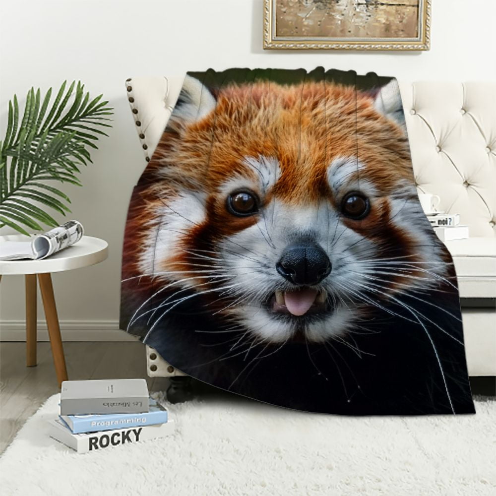 PIKWEEK Red Panda Blanket Cute Panda Throw Blanket for Kids Boys Girls