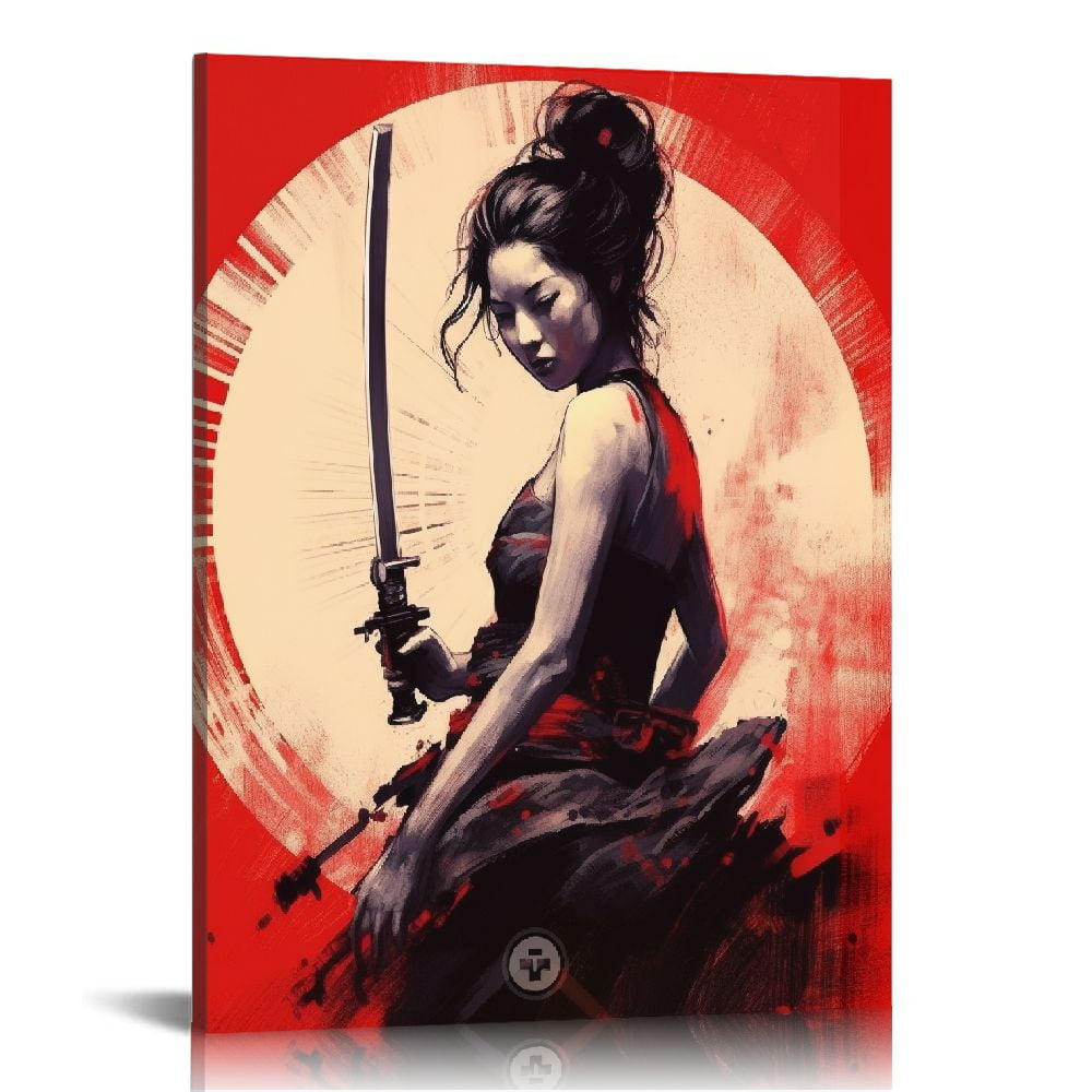 Geisha Samurai Poster By Graphic Japanese Displate Japanese Art
